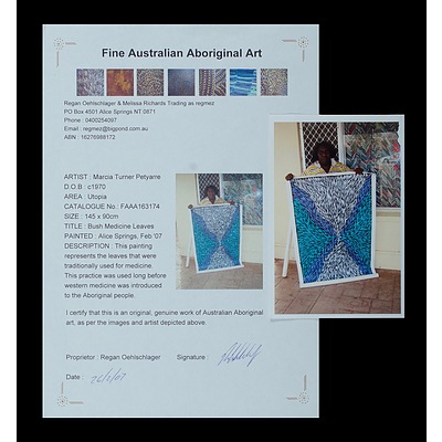 PETYARRE Marcie Turner (Born c.1970), 'Bush Medicine Leaves', 2007