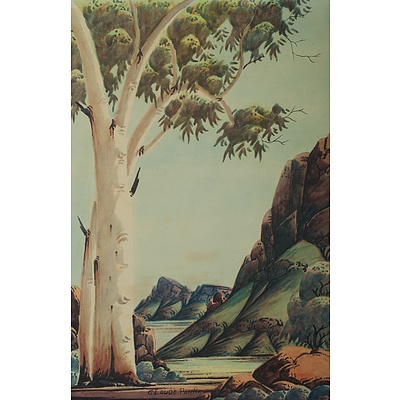 PANNKA Claude (1928-1972), Central Australian Landscape with Ghost Gum