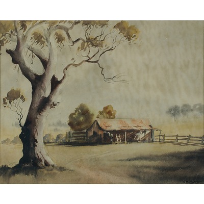 Australian School (3), George ANSDELL, 'Early Misty Morning, Kangaroo Valley'; Jan de LEENER, 'Eastern Palestine'; & Victor R WATT, 'Bush Property'