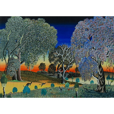 ELLIS Malcolm (Aboriginal School), Carrolup School Landscape with Kangaroos