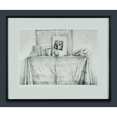 SCURRY John (1947), Still Life with Orange & Cup on Table, 1986