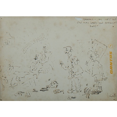 HART Pro (1928-2006) Two Works 'Happy Birthday Horse', & 'The Planes are a Bit Small'; and Artist Unknown 'Rhiannon - Why Can't You Just Play Darts Like Everybody Else ', 1981