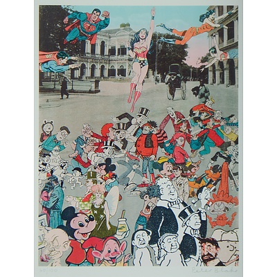 BLAKE Peter (British Born 1932) The Far East Suite, 2013 'Dancing Over Shanghai', 'The Convention of Comic Book Characters Comes to Hong Kong' & 'The Butterfly Man at Raffles Hotel' (3)