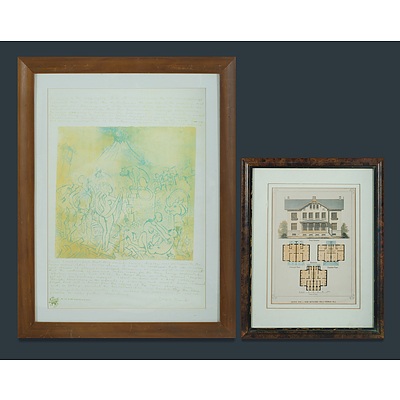 Two Donald FRIEND Prints, Including 'Design For a Semi-detached Villa'