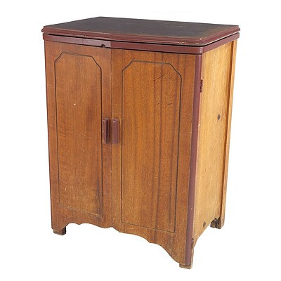 Vintage Maple Sewing Table with Husqvarna Sewing Machine