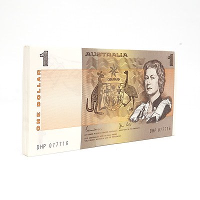 100 Consecutively Numbered Uncirculated $1 Johnston/ Stone Paper Notes DHP077716- DHP077815