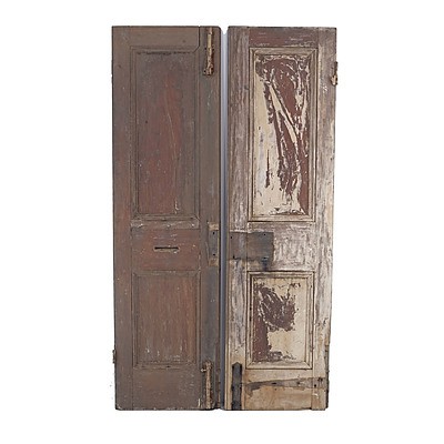 Pair of Antique Doors with Handle Mechanism
