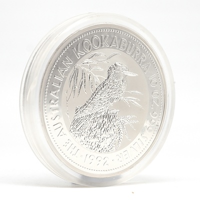 1992 $10 Australian .999 Silver Kookaburra 10 oz Coin