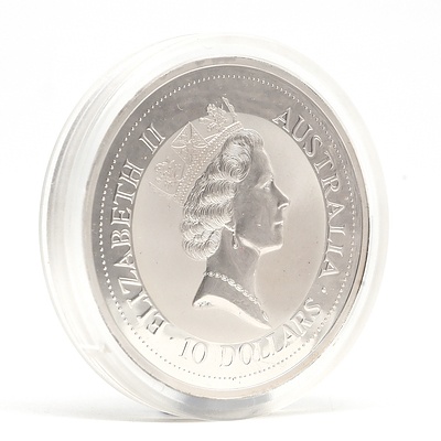 1992 $10 Australian .999 Silver Kookaburra 10 oz Coin