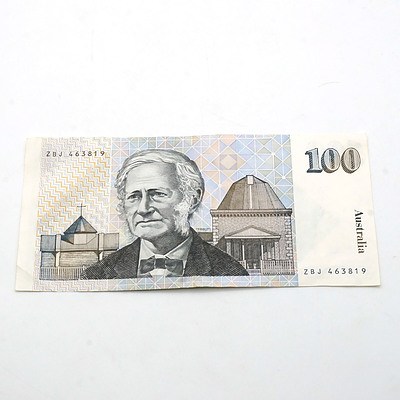 Australian $100 Fraser/ Johnston Note, ZBJ463819