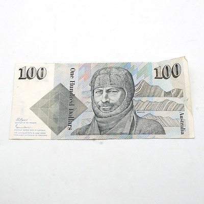 Australian $100 Fraser/ Johnston Note, ZCF415036