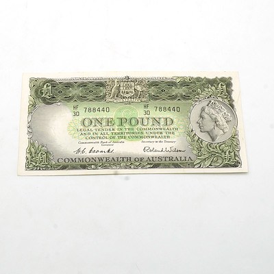 Commonwealth of Australia Coombs/ Wilson One Pound Note, HF30788440