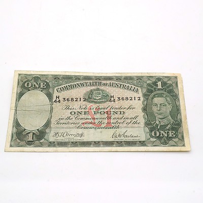 Commonwealth of Australia Armitage/McFarlane One Pound Note H44368212