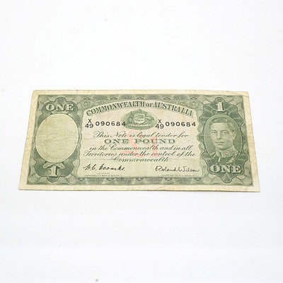 Commonwealth of Australia Coombs/Wilson One Pound Note X49090684