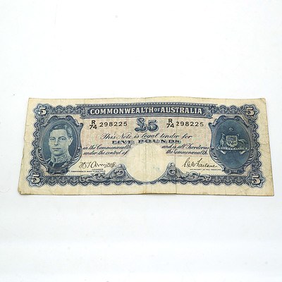 Commonwealth of Australia Armitage/McFarlane Five Pound Note R74298225