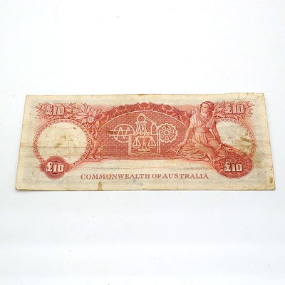 Commonwealth of Australia Coombs/Wilson Ten Pound Note WA05410834