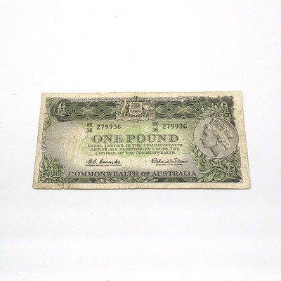 Australian Coombs/ Wilson One Pound Note HK38279936