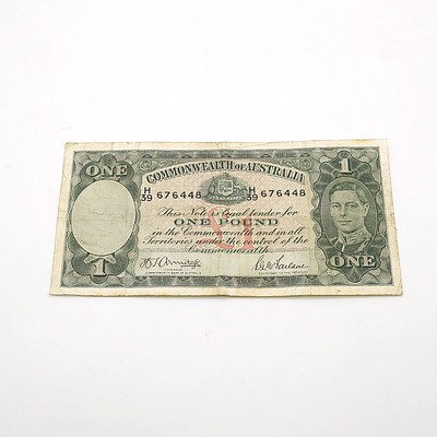 Commonwealth of Australia Armitage / McFarlane One Pound Note, H39 676448