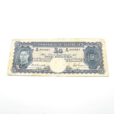 Commonwealth of Australia Armitage / McFarlane Five Pound Note, R74 495981