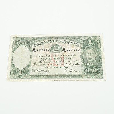 Commonwealth of Australia Armitage / McFarlane One Pound Note, H26 777310