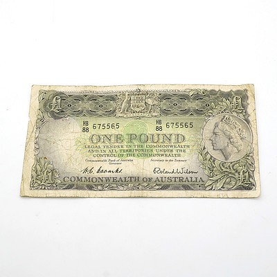 Commonwealth of Australia Coombs / Wilson One Pound Note, HB88 675565