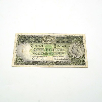 Commonwealth of Australia Coombs / Wilson One Pound Note, HC73 284521