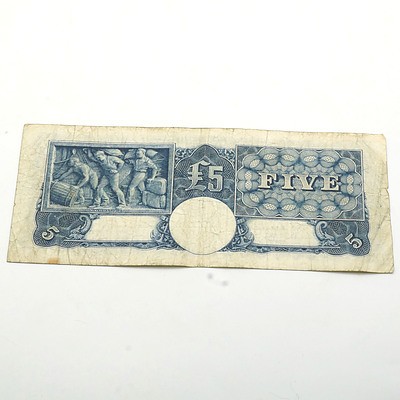 Commonwealth of Australia Coombs/Wilson Five Pound Note, S27 054645