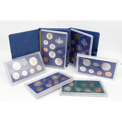 Australian Proof Coin Sets Including 1981, 1982, 1983, 1980, 1985 and 1986