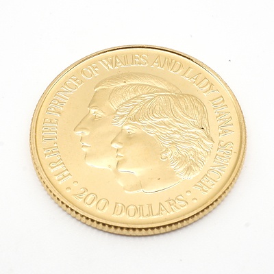 1981 Australian 22ct Gold $200 Coin, Royal Wedding Commemorative Coin, 10g