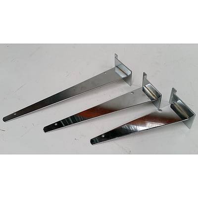 Slat Wall Metal Shelf Arms and Display Hooks - Lot of 300
