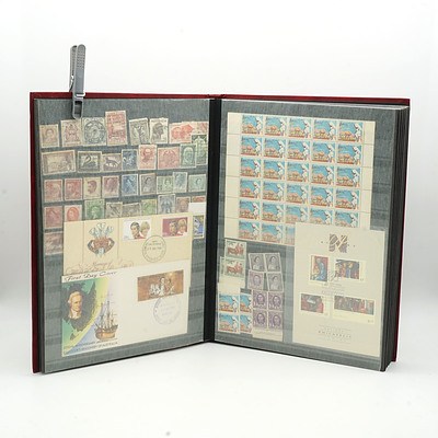 Extensive Australian Stamp Album, Including Over Stamped Red 1d Kangaroo, Partial Sheets, First Day Covers and More
