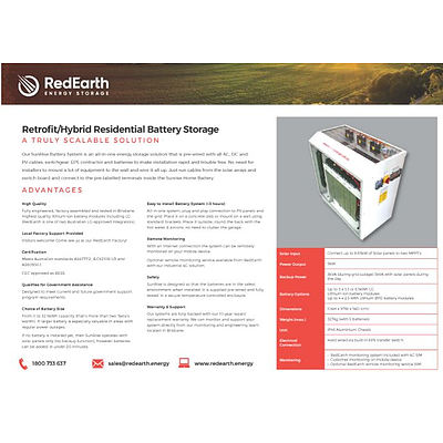 Red Earth SunRise 6.5kWh Home Battery system - delivered and installed