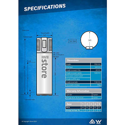 iStore 180L Air to Energy hot water system