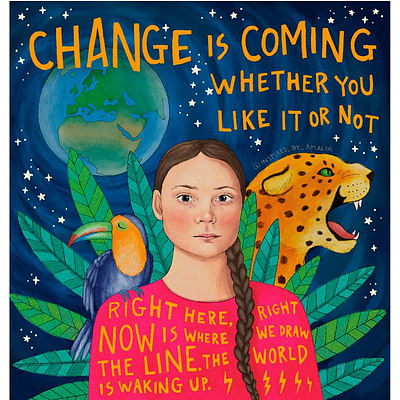 Greta Thunberg Art Print by Amalia Wahlstrom, printed and framed by Framing Matters