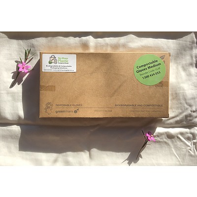 Box of 100 Compostable Food Preparation Gloves - Medium