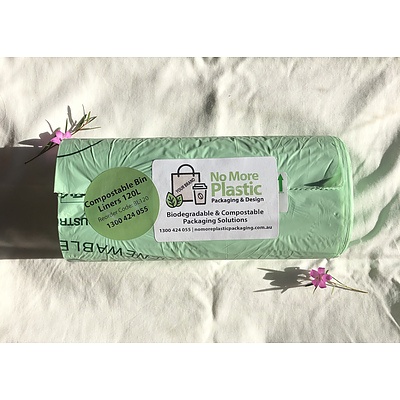 Roll of 25 Compostable Bin Liners 120L