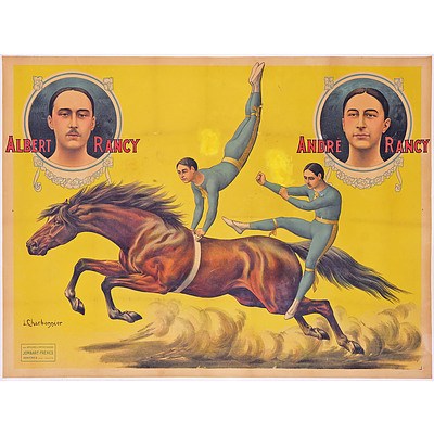 Louis Charbonnier (French 1874-1935) Original Circus Poster Published by Jombart Freres Circa 1930s