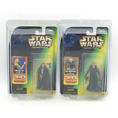 Kenner 1998 Star Wars Expanded Universe Princess Leia and Luke Skywalker, New Old Stock