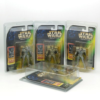 Four Kenner 1998 Star Wars Expanded Universe Dark Trooper, New Old Stock