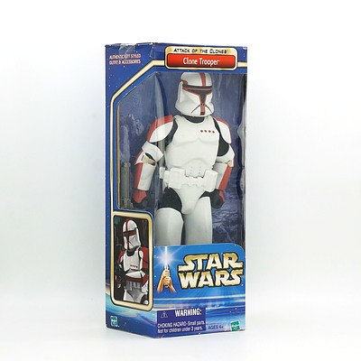 Hasbro 2002 Star Wars Attack of the Clones 12 Inch Clone Trooper, Red, Boxed