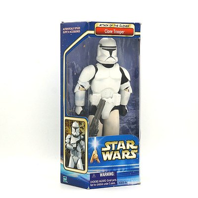Hasbro 2002 Star Wars Attack of the Clones 12 Inch Clone Trooper, Boxed