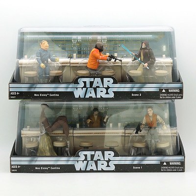 Hasbro 2004 Star Wars Mos Eisley Cantina Scenes I and II, New Old Stock