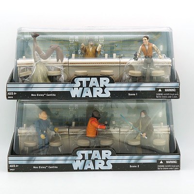 Hasbro 2004 Star Wars Mos Eisley Cantina Scenes I and II, New Old Stock