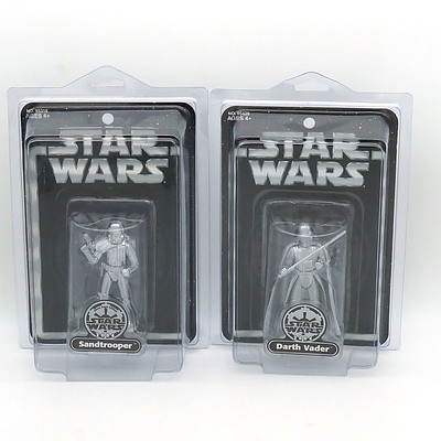 Two Hasbro 2004 Star Wars Convention Figures, Including Darth Vader and Sandtrooper, New Old Stock