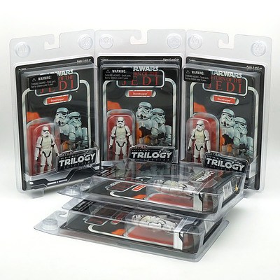 Five Hasbro 2004 Star Wars The Original Trilogy Collection Stormtrooper, New Old Stock