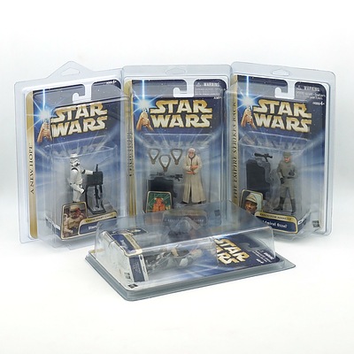Four Hasbro 2004 Star Wars Figures, Including General Ian Dodonna, Dengar and More, New Old Stock