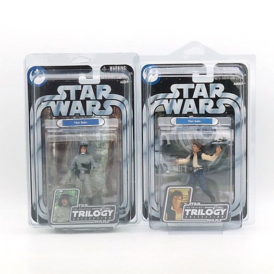 Hasbro 2004 Star Wars The Original Trilogy Collection Two Versions of Han Solo, New Old Stock