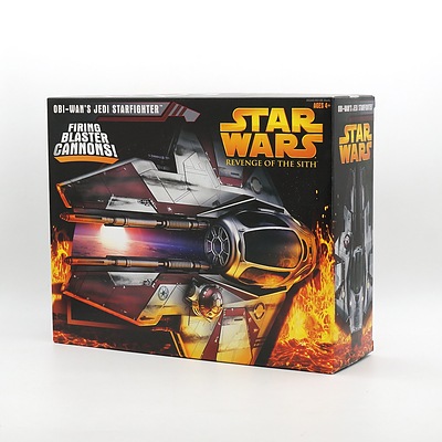 Hasbro 2005 Star Wars Revenge of the Sith Obi Wan's Jedi Star Fighter, New Old Stock