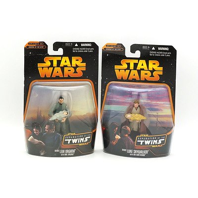 Hasbro 2005 Star Wars Separation of the Twins Luke Skywalker and Leia Organa, New Old Stock