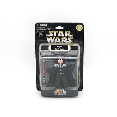 Two Hasbro 2007 Star Wars Star Tours Goofy as Darth Vader, New Old Stock